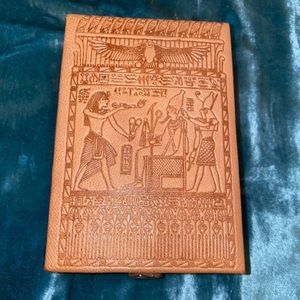 Vintage Handmade Embossed Leather Egyptian Jewlery Box